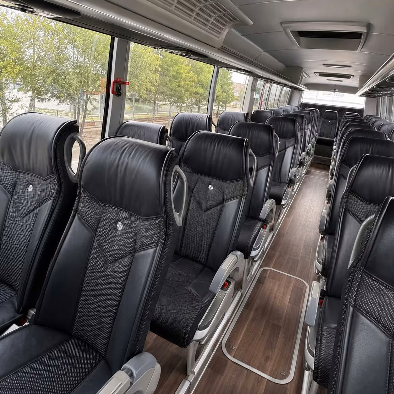 56 passenger charter bus inside